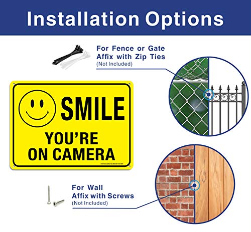 (2 Paket) Faittoo Smile Kamera Tabelasındasınız, Yansıtıcı 10x7 Pas İçermez .40 Alüminyum, UV Korumalı, Hava koşullarına