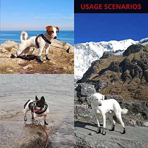 SUSIMC Küçük Orta Köpekler için Köpek Ayakkabıları Su geçirmez Yavru köpek çizmeleri ile Güvenlik Yansıtıcı Köpek Pençe Koruyucuları