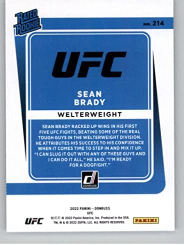 2022 Donruss 214 Sean Brady RC Dereceli Çaylak UFC Ağır Siklet MMA