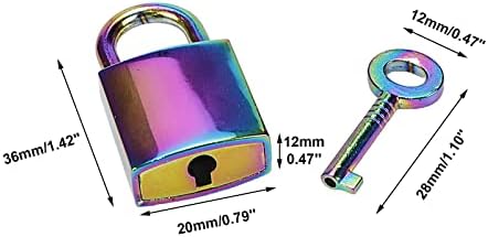 Risbay 2 Adet Renkli Çinko Alaşım Mini Kare Asma Kilitler için Tuşları ile Mücevher Kutuları, saklama Kutuları