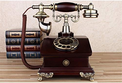 Retro Eski Moda Telefon Telefon Döner Hatlı Telefonlar Retro Sabit Masa Telefonu, Ev ve Dekor için Kablolu Telefon, Kırmızı