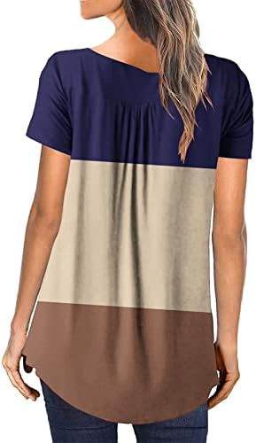 Tunik Üstleri giymek Tayt Gizlemek Göbek 2023 Yaz Kısa Kollu T Gömlek Henley Sevimli Tişörtleri Şık Casual Bluzlar