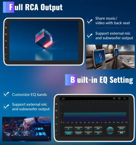 Carplay ile Android Tek Din Araba Stereo Android Otomatik 10 inç HD Kapasitif Dikey Dönebilen Dokunmatik Ekran Bluetooth