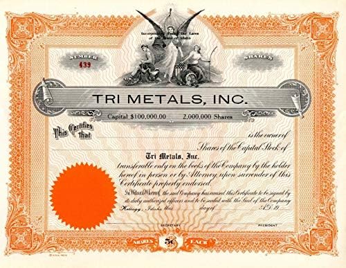 Tri Metaller A. Ş. - Stok Sertifikası