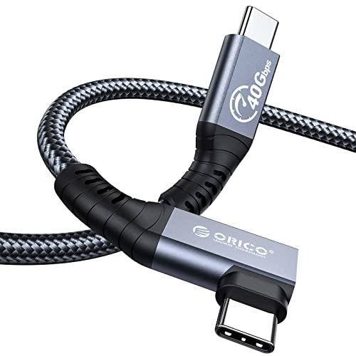 ORICO Kablosu Thunderbolt 4 ile Uyumlu Sağ Açı 0.98 FT, 40 Gbps USB C USB C Kablosu ile 100 W Şarj/Ekran 8K@ 60Hz MacBooks