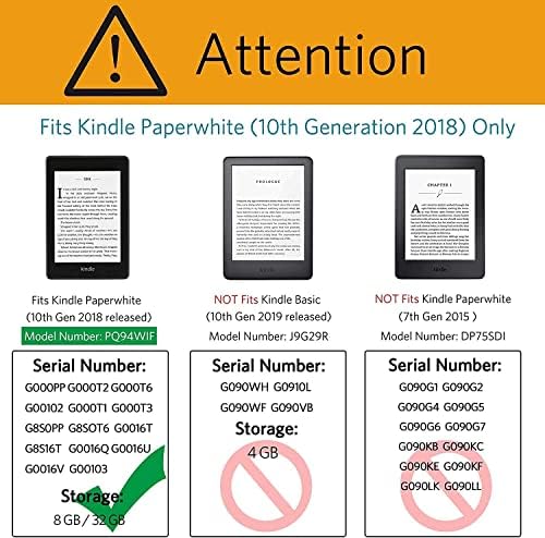 ıçin 6 Kindle Paperwhite 10th Gen 2018,Otomatik Uyandırma / Uyku Fonksiyonu ile (Model PQ94WIF)-Ultra İnce Kapak,El Kayışı