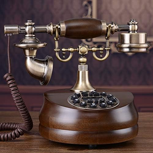 ZAMTAC Avrupa Antika Ahşap Telefon Retro Moda Ev Telefon sabit Dekorasyon Ev Sanat Döndür Arama Numarası