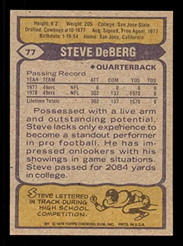 Steve DeBerg Çaylak Kartı 1979 Topps Krem Renkli Arka 77