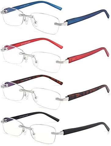 HIYANJN çerçevesiz okuma gözlüğü kadınlar için mavi ışık engelleme gözlük hafif çerçevesiz bahar menteşe Bilgisayar okuyucular
