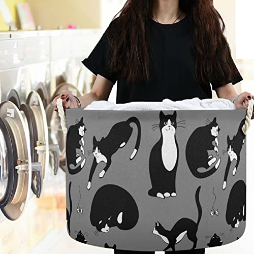 visesunny Kediler Siyah Renk çamaşır sepetleri Kumaş saklama kutusu saklama kutusu Katlanabilir Depolama Sepeti Oyuncak Giysi