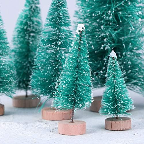 Toyvıan Siyah Dekor Siyah Dekor 24 Adet Noel Ağacı Mini Noel Ağacı Süsleri Oturma Odası Yatak Odası Dekorasyonu için Ahşap