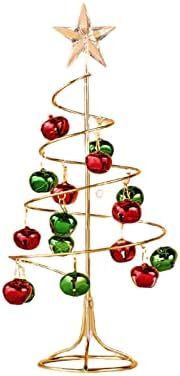 Noel Dekorasyon Kalite 9.8 * 26.5 cm Demir Spiral Noel Ağacı Çan ile Demir Çan Mini Noel Ağacı Masaüstü Simülasyon Noel Ağacı