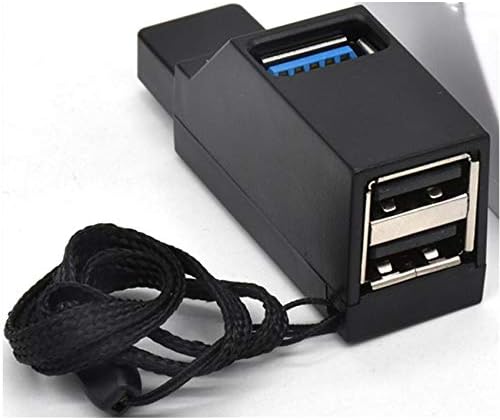 2 Paket 3 Port USB HUB, USB3.0 ila USB3.0 2USB2.0 PC Dizüstü Dizüstü Tablet için (Siyah)