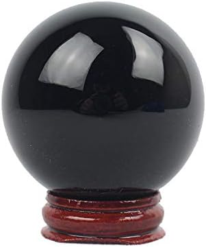 YLGG Siyah Obsidyen Topu 80mm Şifa, Scrying Ayna, Meditasyon, Feng Shui, Kehanet, Çakra Dengeleme, ev veya ofis dekorasyonu