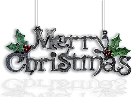 Leder Handwerk Merry Christmas Alfabe İsim Plakası Noel Ağacı Dekorasyon askı süsleri Öğeleri / (Gümüş)