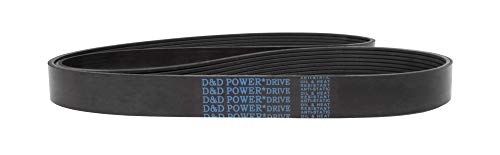 D & D PowerDrive 4PJ508 Metrik Standart Yedek Kayış, J, 4-Bant, 20 Uzunluk, Kauçuk