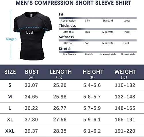 Erkekler Kısa Kollu Sıkıştırma Gömlek Atletik Egzersiz T-Shirt UPF 50 + Hızlı Kuru Su Sporları Döküntü Bekçi