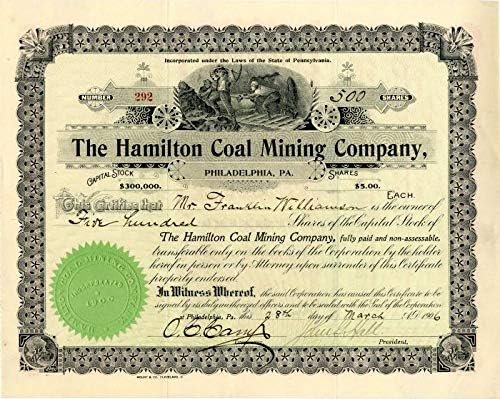 Hamilton Kömür Madenciliği A. Ş. - Stok Sertifikası