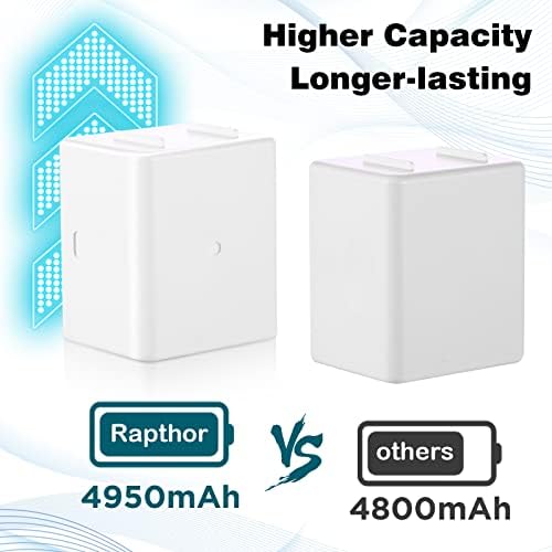 rapthor Yükseltildi 2-Pack 4950 mAh Yedek Piller ile Şarj, Arlo ile Uyumlu Pro 4 / Pro 3 / Ultra / Ultra 2 Kablosuz Güvenlik