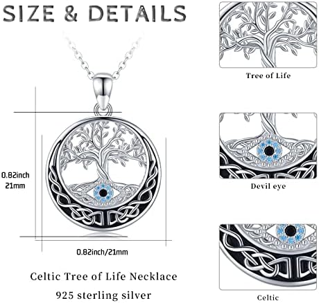 Midir & Etain Hayat Ağacı Kolye 925 Ayar Gümüş Celtic Kolye Kadınlar İçin Çapraz Kolye Kadınlar İçin Kristal Kolye Hayat