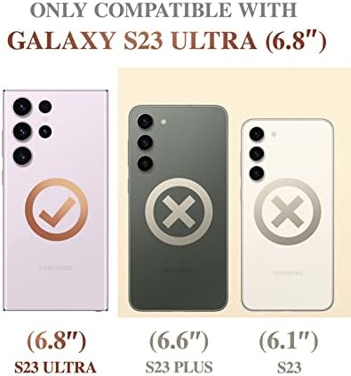 GVİEWİN Bundle - Slayt Kamera Kapağı(Dreamland Nehri/Mor) + Cep Telefonu Zil Tutucu (Mor Parıltı) ile Samsung Galaxy S23