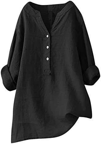 Katı Aşağı Uzun Bluz Tops Standı Yaka Rahat Kollu Gömlek Düğmesi Kadın Uzun Kollu Katmanlı Kadınlar için Tops