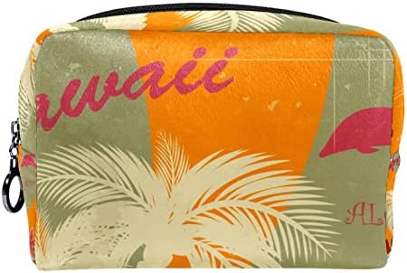 TBOUOBT Hediyeler Erkekler Kadınlar için Makyaj Çantaları makyaj çantası Küçük Kozmetik Çantaları, Hawaii Çiçek Palmiye Yaz