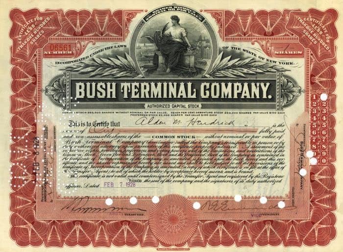 Bush Terminal Ortak Nakliye Stok Sertifikası