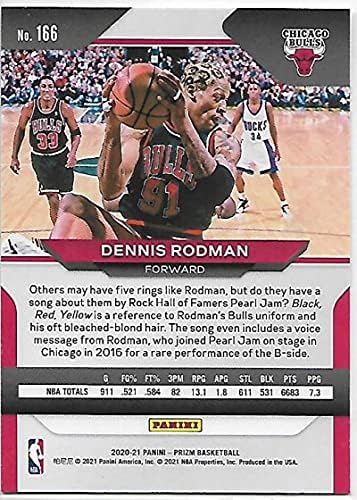 2020-21 Panini Ödülü 166 Dennis Rodman Chicago Bulls NBA Basketbol Ticaret Kartı