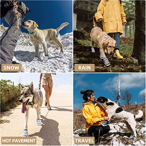 Hcpet Köpek Botları Sıcak Kaldırım için Nefes Alabilen Köpek Ayakkabıları, Yansıtıcı Askılı ısıya Dayanıklı Köpek Patikleri,