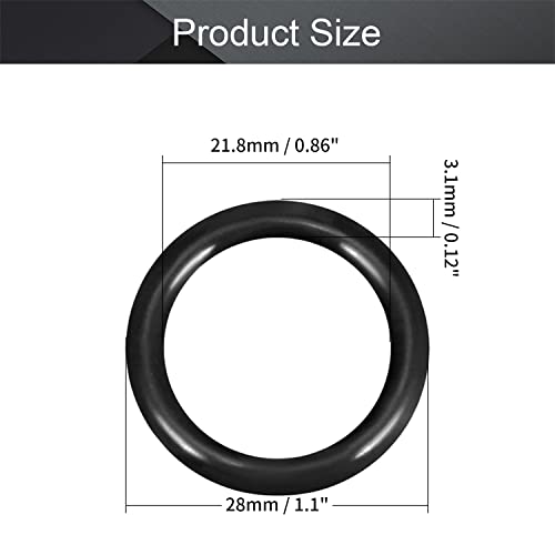 Othmro 10 Adet Flor kauçuk O-Ring siyah metrik sızdırmazlık contası ısıya dayanıklı yıkayıcı 21.8 mm ID 28mm OD Motorlar