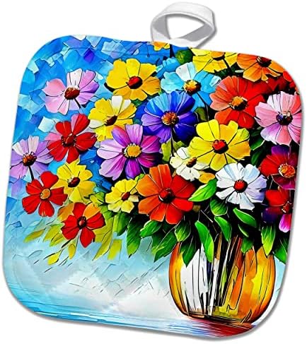 3dRose Şeker Tatlı Demet Renkli Yaz Çiçekleri bir Cam vazoda Hediye Tutacakları (phl-374966-1)