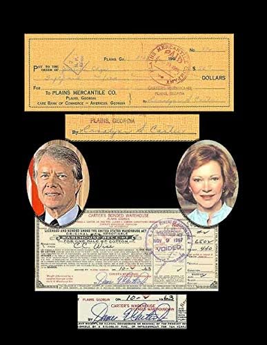 Başkan Jimmy Carter ve Rosalynn Carter Çek imzaladı-Bir Çift Çek
