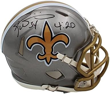 Ricky Williams, New Orleans Saints Speed Flash NFL Mini Kaskını “4:20” Yazılı İmzalı NFL Mini Kasklarla İmzaladı