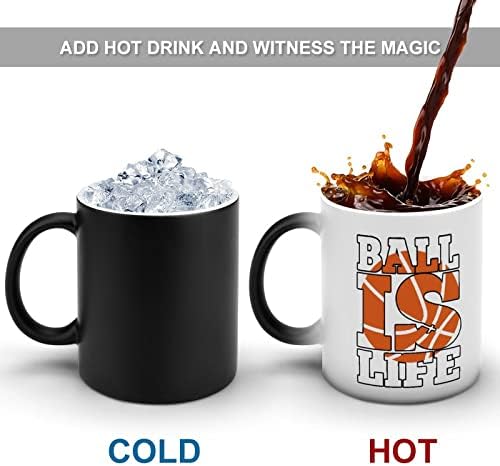 Basketbol hayat seramik kupa yaratıcı renk değişikliği kahve fincanı ısıya duyarlı renk değişikliği kupalar benzersiz hediyeler