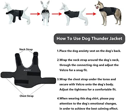HCHYEY Köpek Kaygı Ceketi, Cilt Dostu Köpek Sakinleştirici Yelek-Gök Gürültüsü, Havai Fişek ve Ayrılık için Köpek Gömleği-İlaç