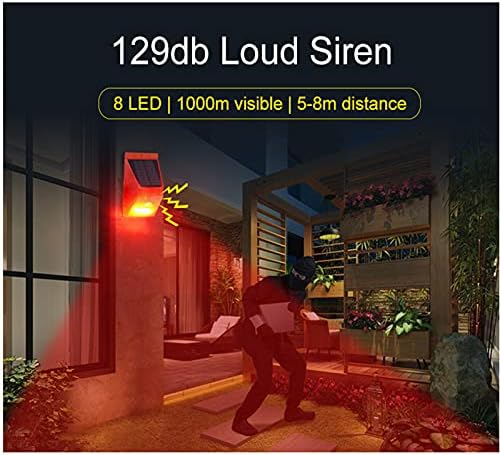 CGLoengHX Yükseltildi Güneş Hareket Sensörü Alarm, 4 Modları ve Uzaktan Kumanda, açık Loud Alarm Siren ile 129db Loud Siren