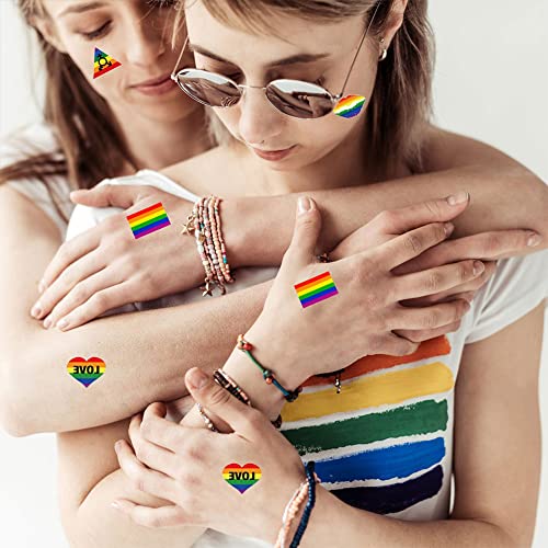 MDRTIRIM 123 adet Gurur Dövmeleri Eşcinsel Gurur dövmeleri Gökkuşağı Geçici Dövmeler Renkli Kalp Eşcinsel Gurur Eşitliği