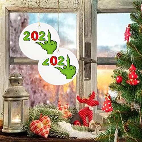 2021 Kokuşmuş Kokuşmuş Süs Grinch Yılbaşı Ağacı Süsleri Kişiselleştirilmiş Benzersiz Komik Noel Dekor Seti Ev için Kurdele
