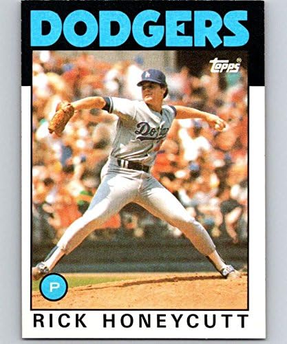 1986 Topps Beyzbol 439 Rick Honeycutt Los Angeles Dodgers Resmi MLB İşlem Kartı (stok fotoğraf kullanılmış, NM veya daha