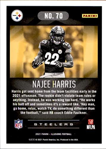2021 Panini Yanılsamalar 70 Najee Harris Pittsburgh Steelers RC Çaylak NFL Futbol Ticaret Kartı