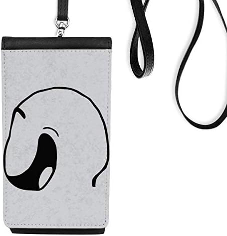 SLE Siyah Mutlu Desen Telefon Cüzdan çanta Asılı Cep Kılıfı Siyah Cep