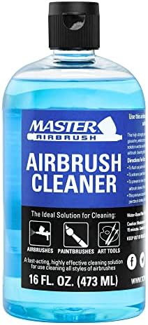 Master Airbrush Temizleyici, 16 Onsluk Bira Bardağı Şişesi-Hızlı Etkili Temizleme Solüsyonu, Su Bazlı Akrilik Boyayı, Sulu