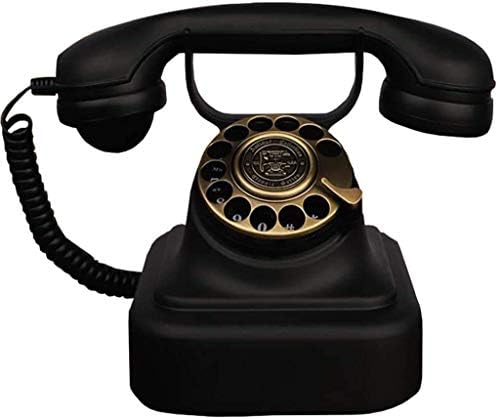 SXRDZ Retro Telefon Eski Antika Telefon Avrupa Retro Metal Döner Kadran Ev Oturma Ofis Ofis Telefonu-Siyah