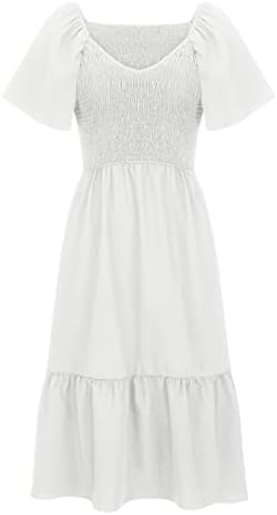 Dantel Boncuklu Elbise kadın Yaz Günlük elbiseler Kare Boyun Kısa Kollu askı elbise Rahat Plaj Çizgili Gömlek