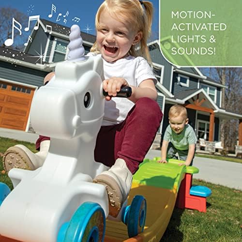 Adım 2 Çocuklar için Tek Boynuzlu At Yukarı ve Aşağı Roller Coaster-İç/dış mekan kullanımı için oyuncağa Binmek-Güvenli Sürüş,