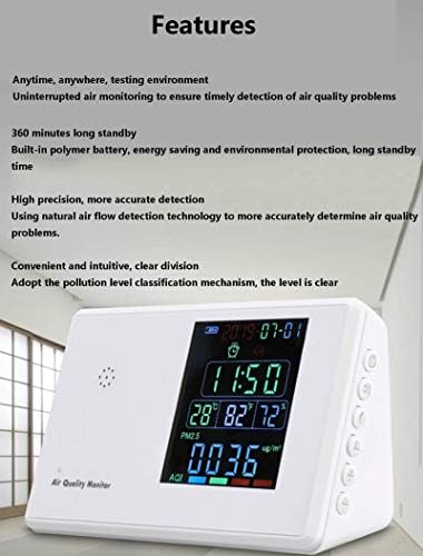 HSART Ev Dedektörü PM2. 5 Saat/Çalar Saatli Dedektör CO2 Ölçüm Cihazına Sahiptir