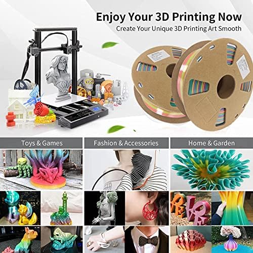 Ipek Gökkuşağı 3D Yazıcı Filament 1.75 mm 3D Yazıcı Filament Paket İpek Renk Degrade Değişim Filament 3D Baskı Malzemeleri