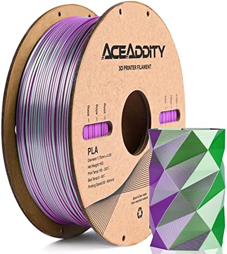 Aceaddity İpek Sihirli PLA 3D Yazıcı Filament, Çift Renkli Ko-Ekstrüzyon 1.75 mm 3D Baskı PLA Filament, parlak İpek Ko-Ekstrüzyon