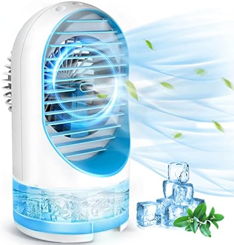 Taşınabilir Klima Fan Kişisel hava soğutucu ile 3 hızları Rüzgar ve 7 renk led ışık Küçük Evaporatif soğutma Fanı Mini nemlendirici